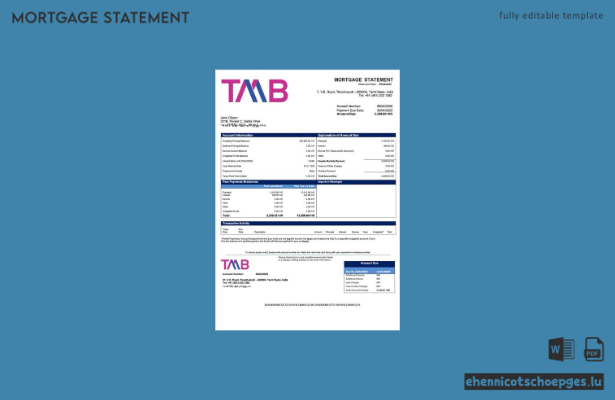 Tamilnad Mercantile Bank, Indien – Beispiel eines Hypothekenauszugs (Word- und PDF-Datei)
